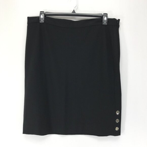 Chico's Dresses & Skirts - Chico's Ponte Knit Pencil Skirt Women's Plus Size 16/18 Black Stretch Zip Career